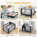 INFANS 4 in 1 Pack and Play, Portable Baby Kid Infant, Travel Playard with Bassinet
