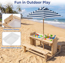 Olakids 4 in 1 Kids Picnic Table with Sand and Water Sensory Bins