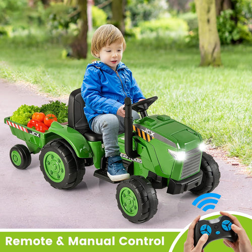 OLAKIDS 12V Kids Ride on Tractor, Battery Powered Motorized Electric Car for Boys Girls