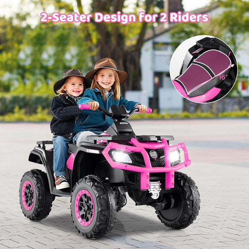 OLAKIDS 24V 2 Seater Ride on ATV 4 Wheeler Off-Road Electric Toy Car for Big Kids, Grass