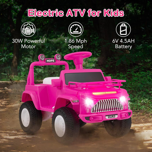 OLAKIDS Ride on Car for Toddlers, 6V Kids Jeep Truck Electric Vehicle Battery Powered ATV  Boys Girls 3-8 Years