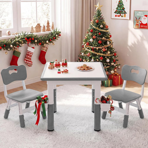 Olakids Kids Table and 2 Chair Set Children Furniture for Arts Crafts Learning Drawing