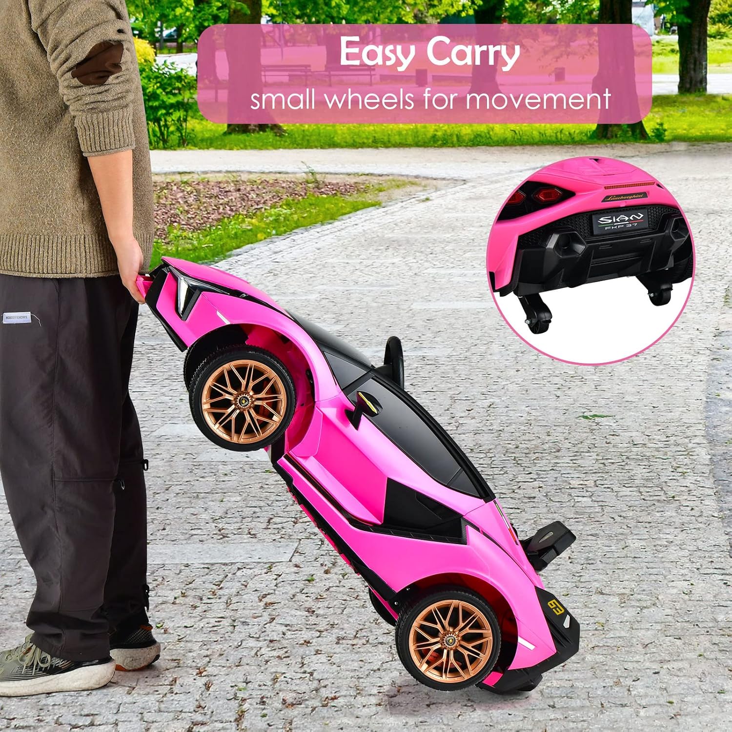 OLAKIDS Licensed Lamborghini SIAN 12V Kids Ride on Car, Toddler Electric Vehicle
