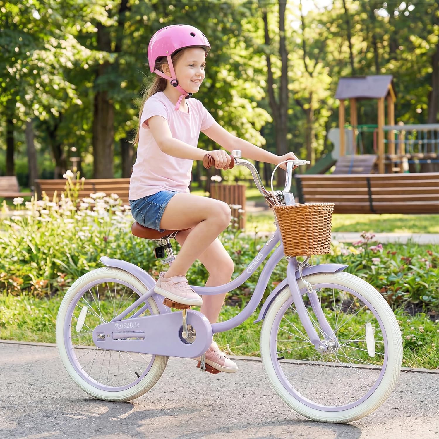 OLAKIDS Kids Bike 12/14/16/18 Inch with Training Wheels & Basket for Ages 3-8  (20 Inch without traninning wheels)