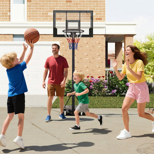 OLAKIDS Basketball Hoop Outdoor, Portable 3.3-7 FT Height Adjustable Goal System