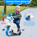 OLAKIDS 2 in 1 Ride on Motorcycle and Horse, Unicorn 6V Battery Powered Ride on Toy  Aged 3-6 Years