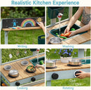 OLAKIDS Outdoor Wooden Mud Kitchen Toddler Montessori Backyard Pretend Toy Set
