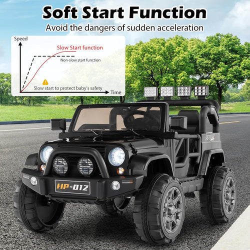 OLAKIDS 2 Seater Ride on Truck, 12V Battery Powered Electric Vehicle for Kids with Remote Control
