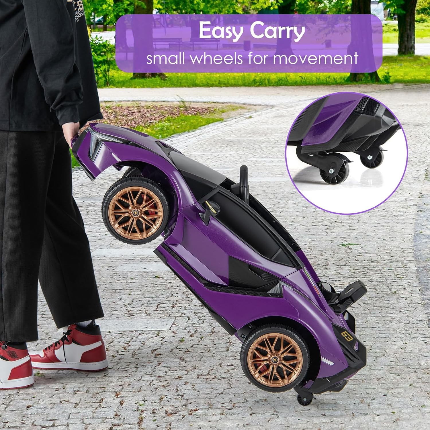 OLAKIDS Licensed Lamborghini SIAN 12V Kids Ride on Car, Toddler Electric Vehicle