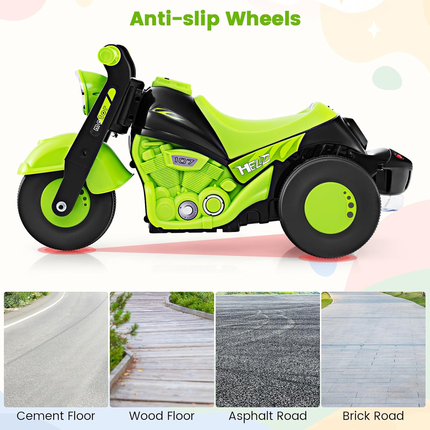 OLAKIDS Ride on Push Car, Foot-to-Floor Sliding Car for Toddlers Kids Motorcycle for Boys Girls Aged 3-5 Years