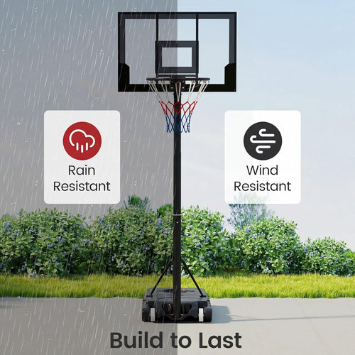 OLAKIDS Basketball Hoop Outdoor, Portable 3.3-7 FT Height Adjustable Goal System