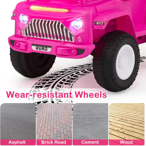 OLAKIDS Ride on Car for Toddlers, 6V Kids Jeep Truck Electric Vehicle Battery Powered ATV  Boys Girls 3-8 Years