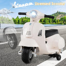 Licensed Vespa Scooter Kids Motorcycle by OLAKIDS, 6V Ride on Electric Motorcycle with Training Wheels