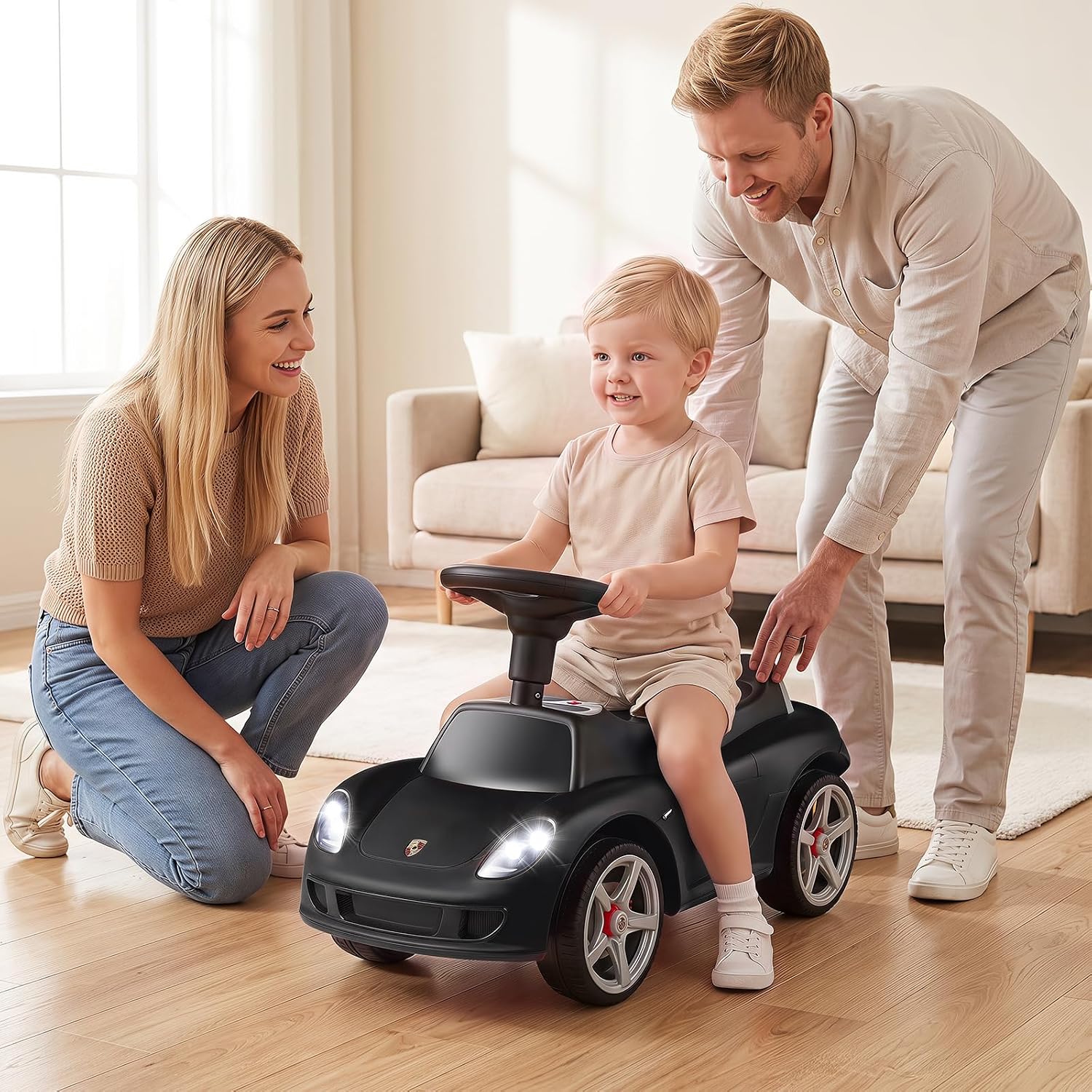 OLAKIDS Licensed Push Car for Toddlers, Foot to Floor Ride on Toy for Boys Girls 1.5-5 Years