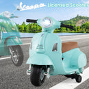 Licensed Vespa Scooter Kids Motorcycle by OLAKIDS, 6V Ride on Electric Motorcycle with Training Wheels