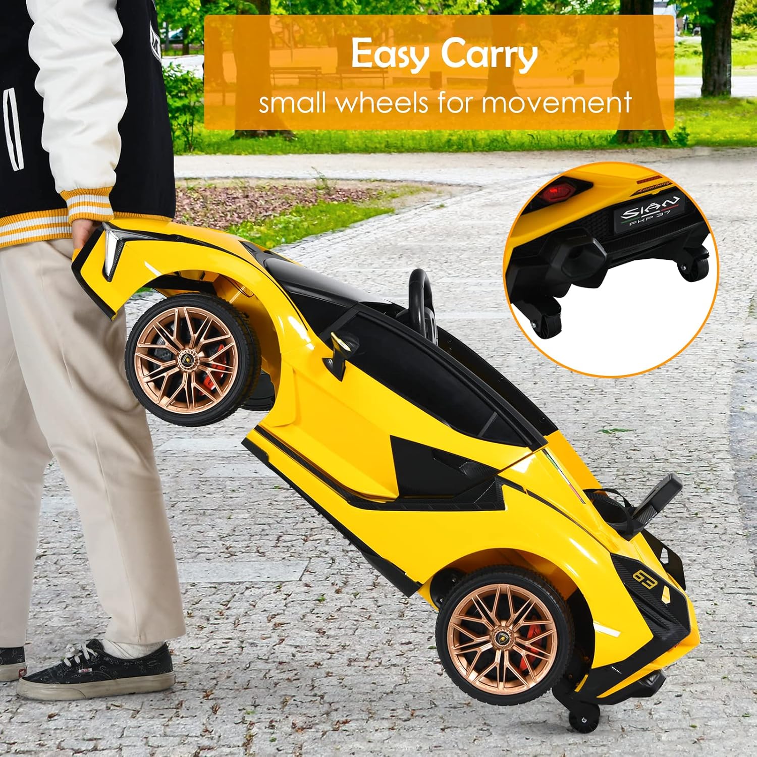 OLAKIDS Licensed Lamborghini SIAN 12V Kids Ride on Car, Toddler Electric Vehicle