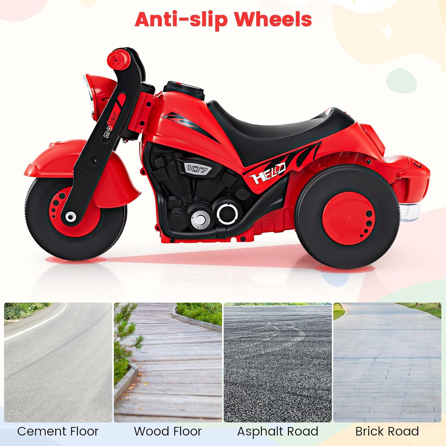 OLAKIDS Ride on Push Car, Foot-to-Floor Sliding Car for Toddlers Kids Motorcycle for Boys Girls Aged 3-5 Years