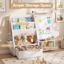 OLAKIDS 4 in 1 Easel for Kids, Toddler Bookshelf and Toy Storage Organizer