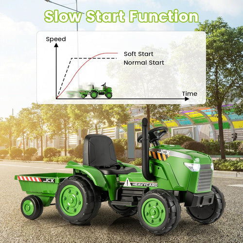 OLAKIDS 12V Kids Ride on Tractor, Battery Powered Motorized Electric Car for Boys Girls