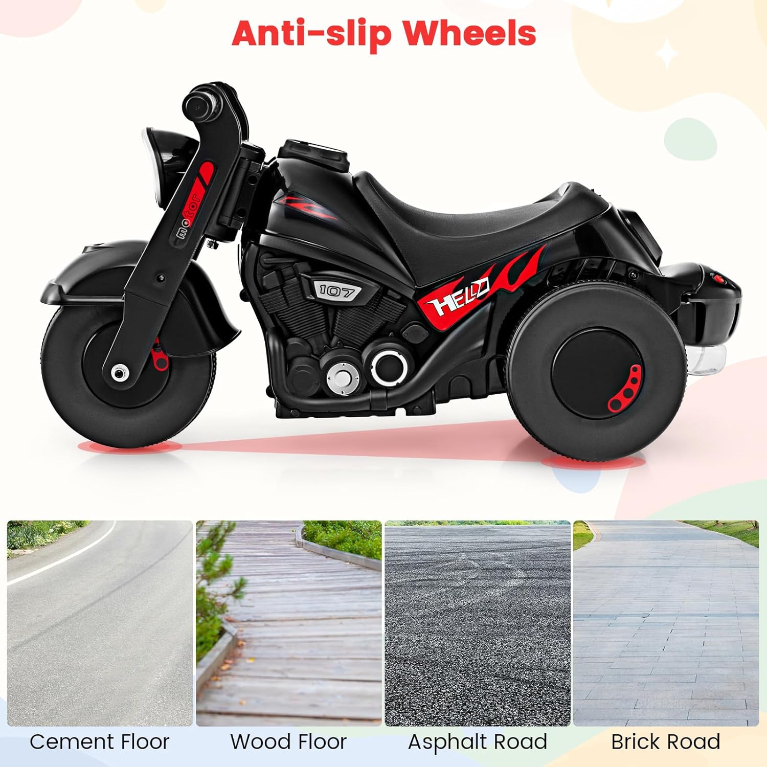 OLAKIDS Ride on Push Car, Foot-to-Floor Sliding Car for Toddlers Kids Motorcycle for Boys Girls Aged 3-5 Years