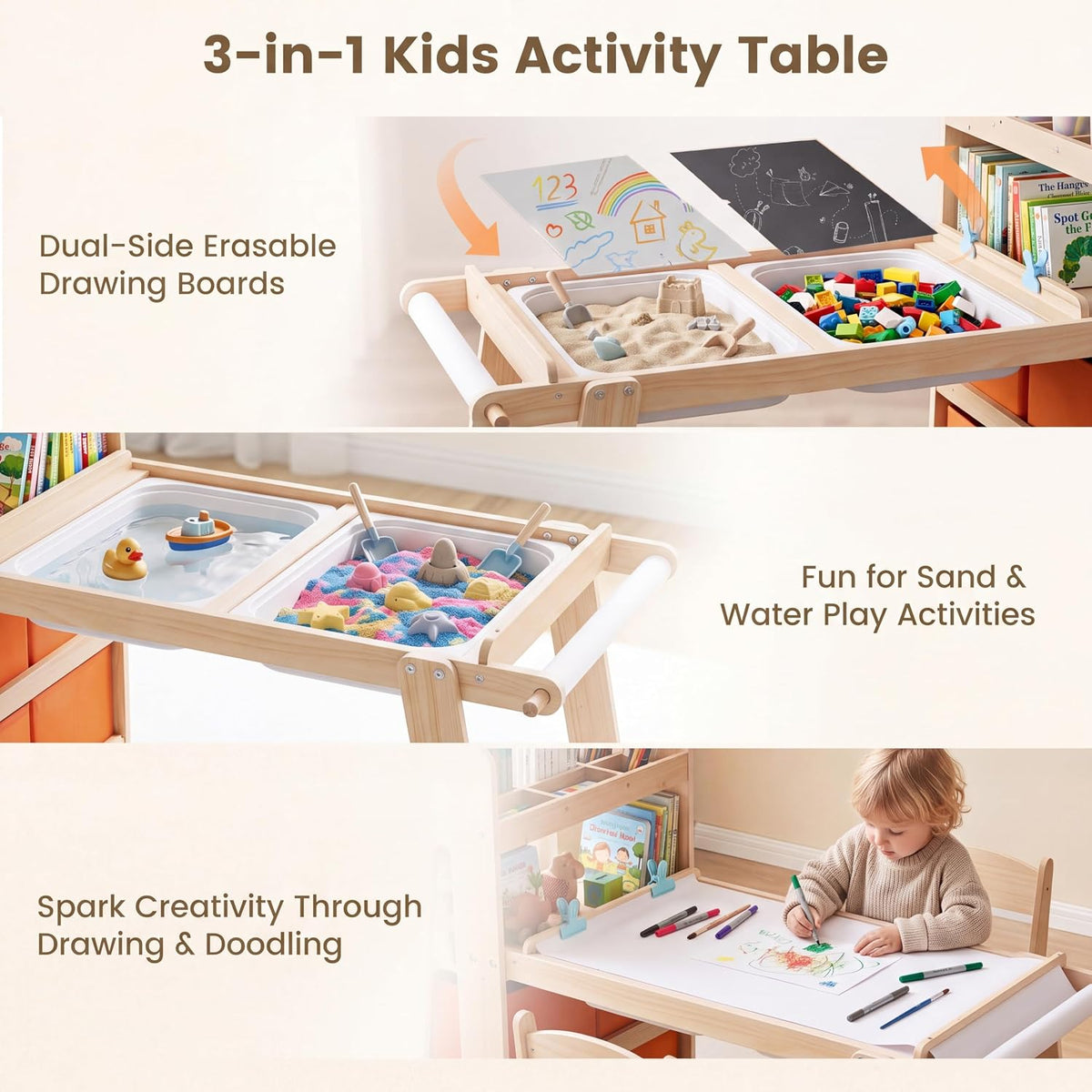 Olakids Sensory Table and Chairs Set for Toddlers