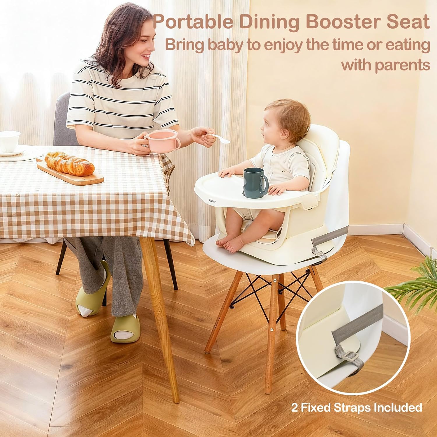 INFANS 9 in 1 High Chair, Convertible Baby Highchair, Table and Chair Set Building Block Infant Dining Booster Seat