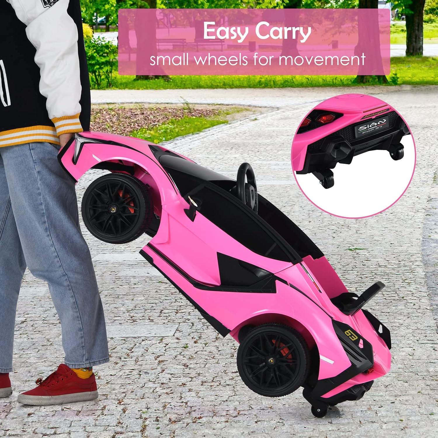 OLAKIDS Licensed Lamborghini SIAN 12V Kids Ride on Car, Toddler Electric Vehicle