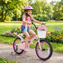 Olakids Kids Bike, 12 14 16 18 Inch Sweet Heart Theme Girls Bicycle with Training Wheels