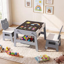 OLAKIDS Kids Table and Chair Set, 4 in 1 Wooden Activity Desk