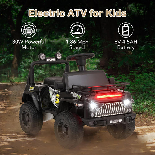 OLAKIDS Ride on Car for Toddlers, 6V Kids Jeep Truck Electric Vehicle Battery Powered ATV  Boys Girls 3-8 Years