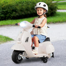 Licensed Vespa Scooter Kids Motorcycle by OLAKIDS, 6V Ride on Electric Motorcycle with Training Wheels