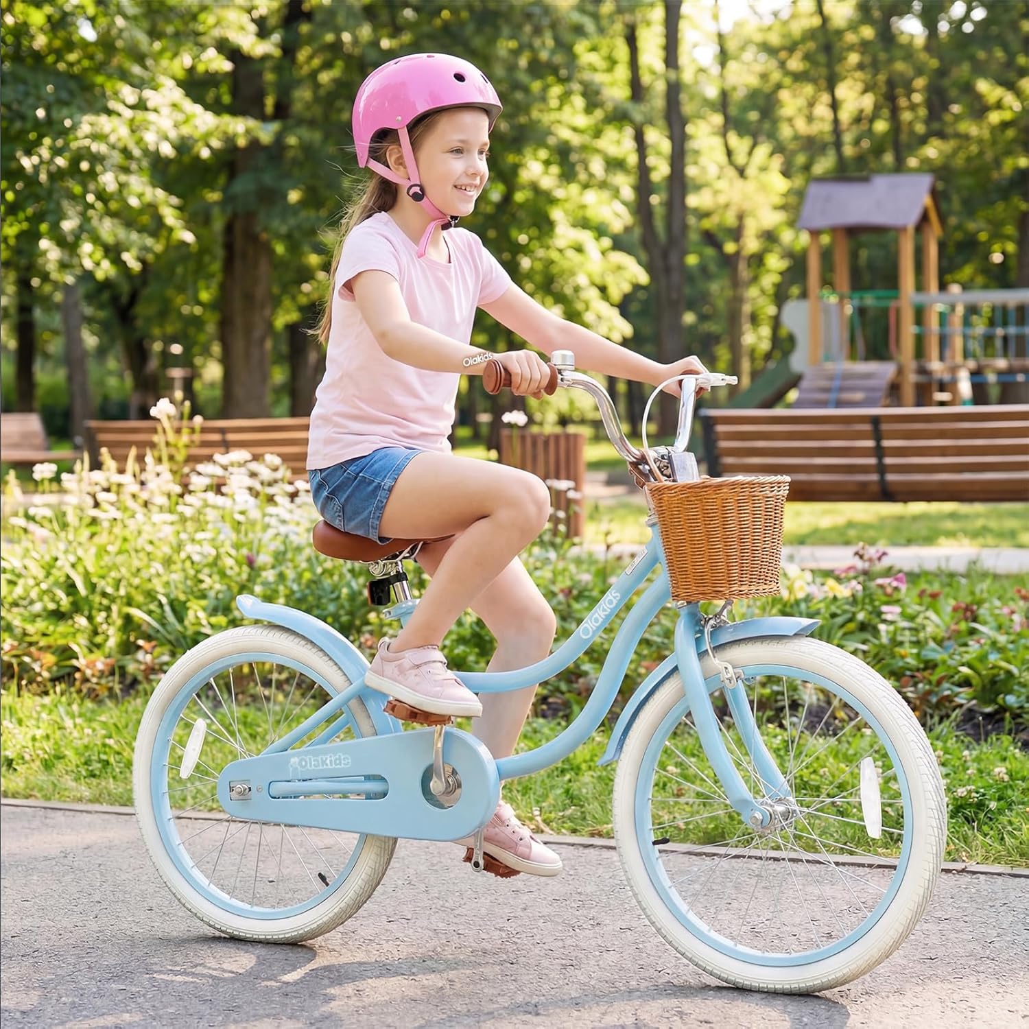 OLAKIDS Kids Bike 12/14/16/18 Inch with Training Wheels & Basket for Ages 3-8  (20 Inch without traninning wheels)