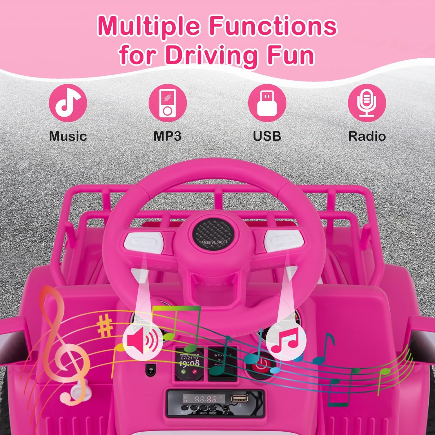 OLAKIDS Ride on Car for Toddlers, 6V Kids Jeep Truck Electric Vehicle Battery Powered ATV  Boys Girls 3-8 Years