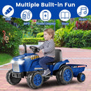 OLAKIDS 12V Kids Ride on Tractor, Battery Powered Motorized Electric Car for Boys Girls