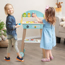 OLAKIDS Barbecue Grill Playset, Kids Wooden Pretend BBQ Toy Set with 21 Food Accessories, Role Play Kitchen Cooking Set Gift for Toddlers Boys Girls Age 3+