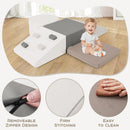 Olakids Climbing Toys for Toddlers, 6 Pieces Baby Foam Blocks Soft Play Set with PU Leather