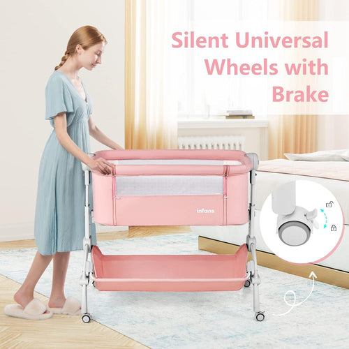 INFANS 3 in 1 Baby Bassinet, Bedside Sleeper, Rocking Cradle, Easy Folding Portable Safer Co-Sleeping Crib