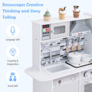 OLAKIDS Wooden Pretend Kitchen Playset for Toddlers with Realistic Light, Sound, Microwave & Storage Cabinet