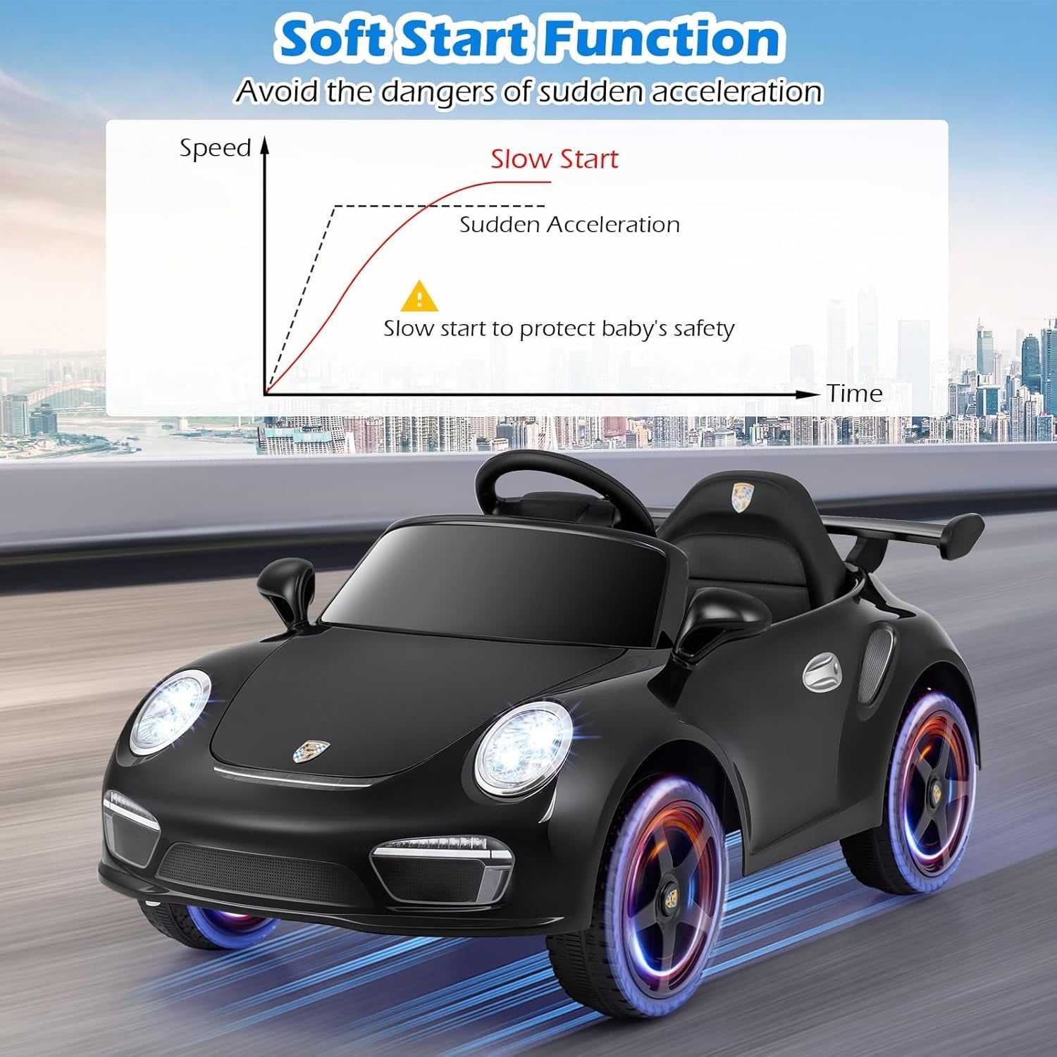 OLAKIDS Licensed Porsche 12V Pink Ride on Car  Electric Vehicle Battery Powered with Remote Control