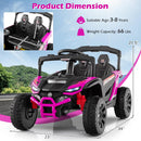 OLAKIDS 12V Ride on Car UTV, Electric Off-Road Truck with Remote Control, Lockable Doors, Safety Belt, Horn, Music, Lights, 4 Wheeler Toys for Kids Toddlers Aged 3+ Years
