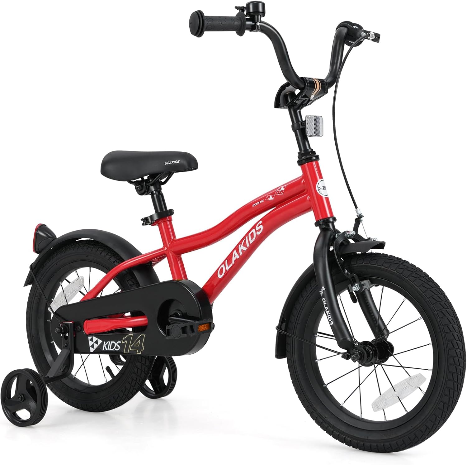 Olakids Kids Bike 12-18 Inch with Training Wheels, Dual Brakes, Adjustable Seat & Handlebar for Boys Girls