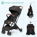 INFANS Lightweight Baby Stroller, Compact Infant with One-Hand Fold, Travel Stroller for Airplane
