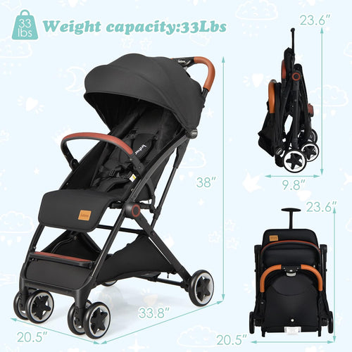 INFANS Lightweight Baby Stroller, Compact Infant with One-Hand Fold, Travel Stroller for Airplane