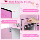 OLAKIDS Wooden Toddler Kitchen Playset with Realistic Lights, Sounds & Appliances