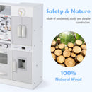 OLAKIDS Wooden Pretend Kitchen Playset for Toddlers with Realistic Light, Sound, Microwave & Storage Cabinet