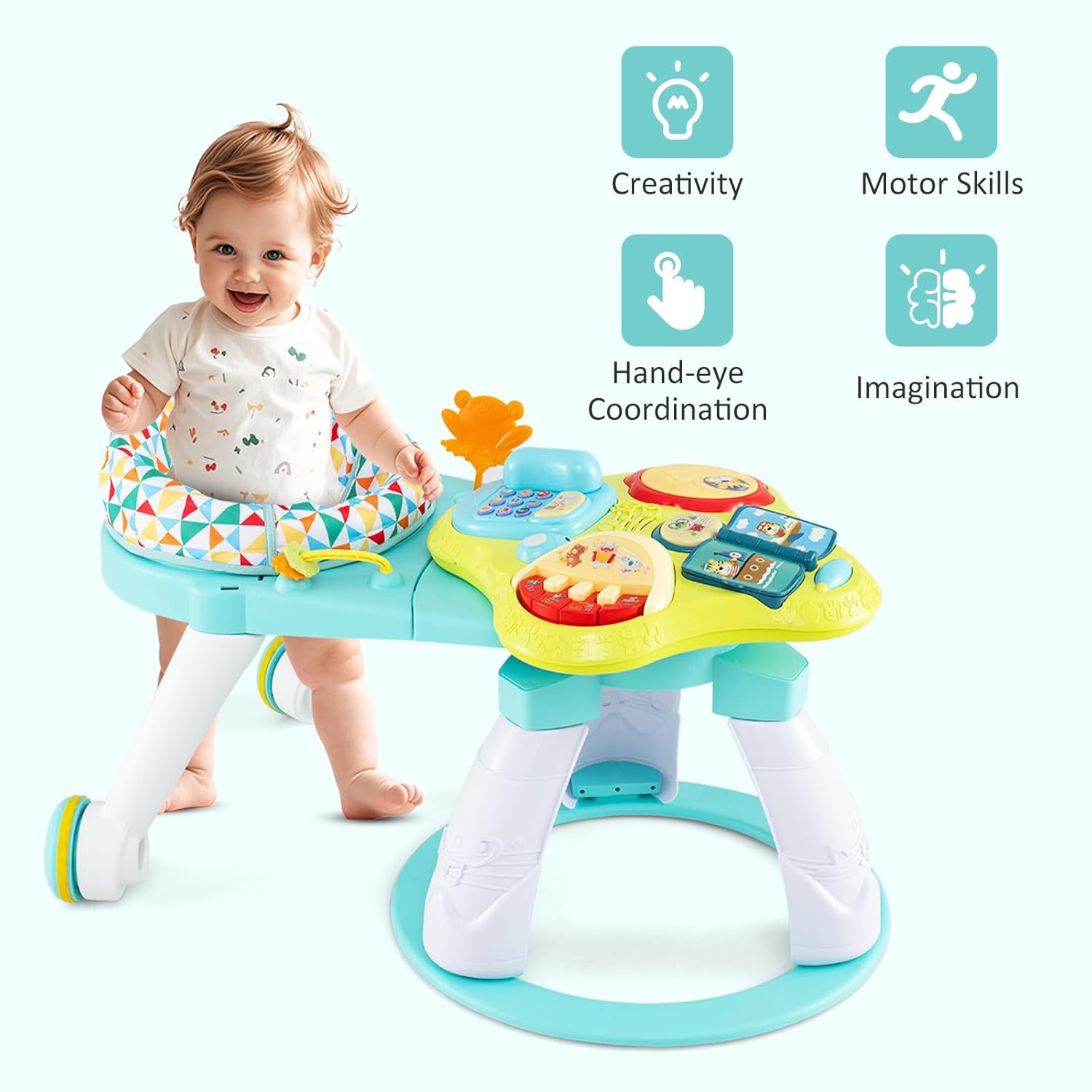 INFANS 3 in 1 Walk Around Baby Activity Center Baby Walker