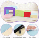Olakids Climbing Toys for Toddlers, 7 Pieces Indoor Baby Foam Blocks Soft Play Set with PU Leather