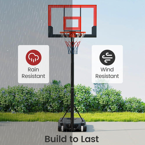 OLAKIDS Basketball Hoop Outdoor, Portable 3.3-7 FT Height Adjustable Goal System