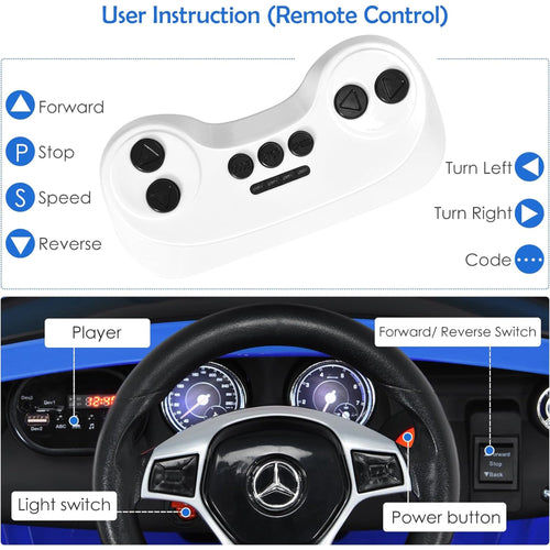 OLAKIDS 12V Electric Kids Ride On Car Licensed Mercedes Benz SL500 Toy Car