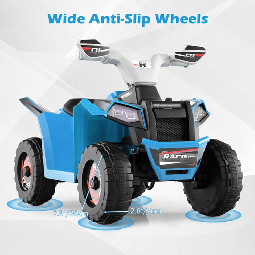OLAKIDS 6V Kids ATV with Removable Trailer, Forward Backward Function, Widened & Wear-Resistant Wheels, Ride On Toy for Toddlers
